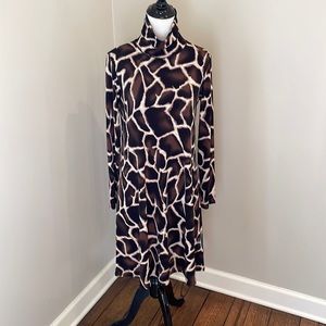 Eva Varro animal print turtleneck dress